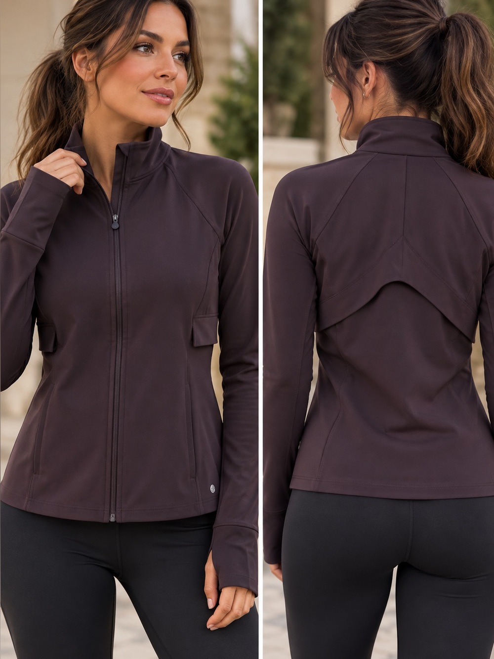 🌙✨🆕 APANA Women’s Softshell Jacket M Plum Purple Zip Front Athletic
